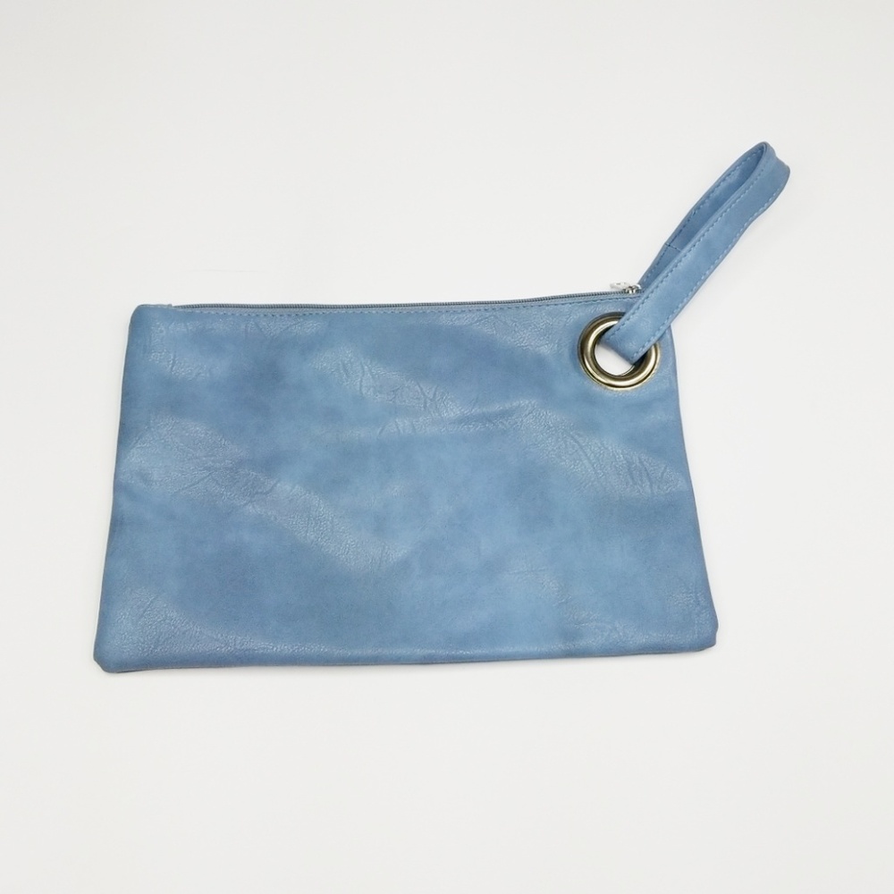 WRISTLET ▪ Slate Blue Vinyl Wristlet w/ zipper
